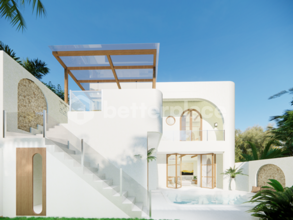 Elegant Tropical Villa in Tranquil Umalas – 3 Bedrooms with Jacuzzi and Rooftop Views